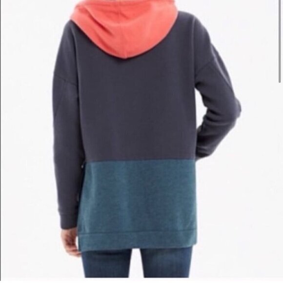 Madewell Colorblock Hoodie Sweatshirt | Split Hem, Oversized Fit, Cotton Blend - Picture 2 of 12